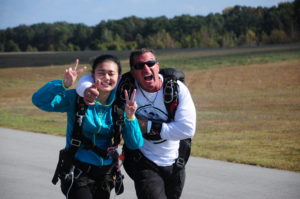 Ted with an MTSU tandem student