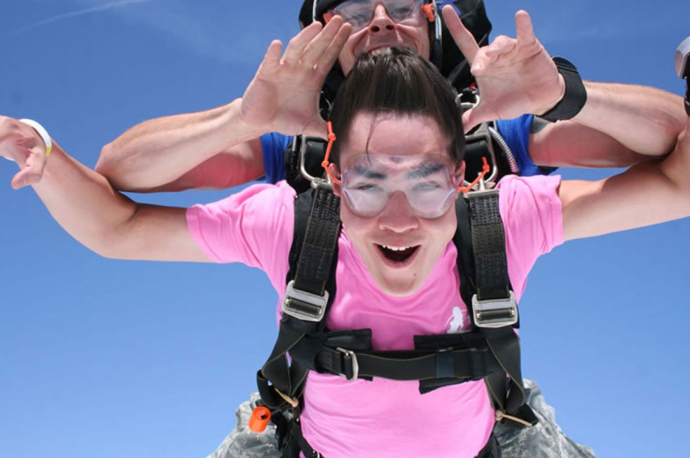 Tandem skydiving video packages for with great views of Tennessee
